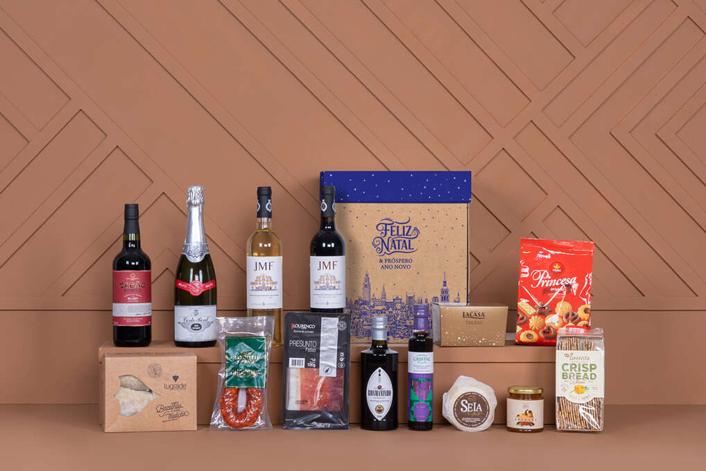 Cabaz de Natal com produtos tradicionais portugueses