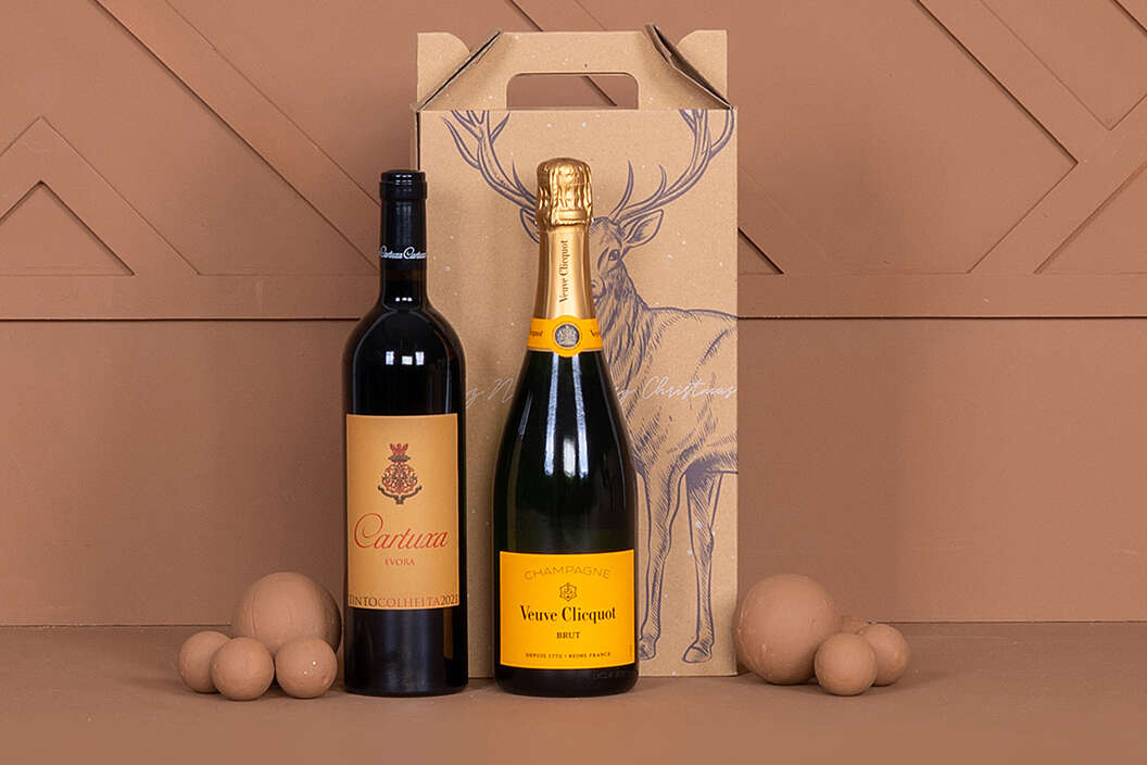 Cabaz de natal vinhos para clientes